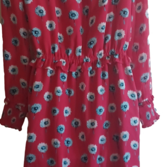 J . Crew floral dress size 2.Red with Blue and off white flowers. Beautiful. - Picture 7 of 15
